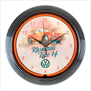 15-Inch Volkswagen Karmann Neon Clock