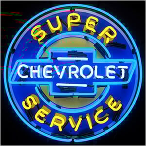Super Chevrolet Service 24-Inch Neon Sign