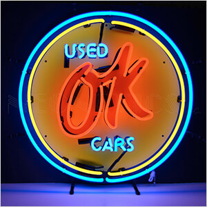 OK Used Cars 25-Inch Neon Sign