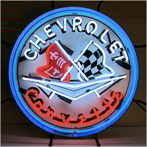 Corvette Flags 24-Inch Neon Sign