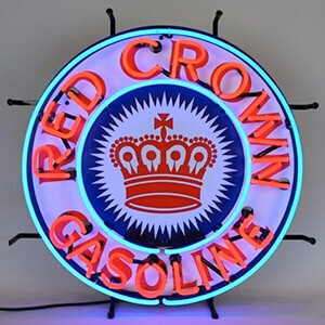 Red Crown Gasoline 24-Inch Neon Sign
