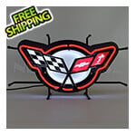 Neonetics Corvette C5 Flags 24-Inch Neon Sign