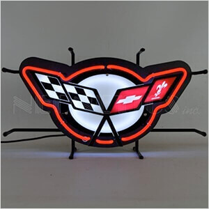 Corvette C5 Flags 24-Inch Neon Sign