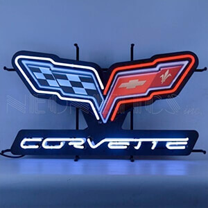 Corvette C6 Flags 30-Inch Neon Sign