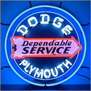 Dodge Dependable Service 24-Inch Neon Sign