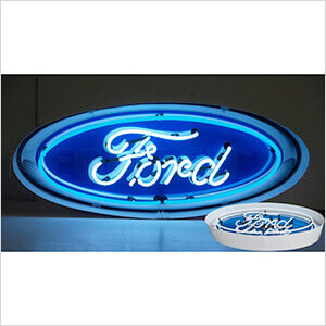 30-Inch Ford Oval Neon Sign In Steel Can