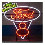 Neonetics Ford V8 on Metal Grid 22-Inch Neon Sign