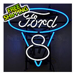 Neonetics Ford V8 on Metal Grid 22-Inch Neon Sign