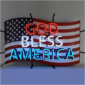 God Bless America 30-Inch Neon Sign