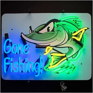 Gone Fishing 24-Inch Neon Sign