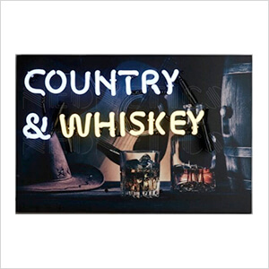 Country and Whiskey 18-Inch Neon Sign
