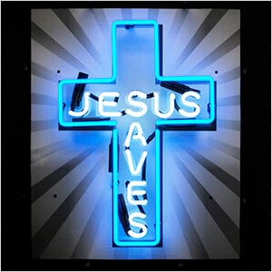 Jesus Saves 20-Inch Neon Sign