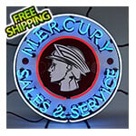 Neonetics Mercury Sales and Service 24-Inch Neon Sign