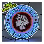 Neonetics Mercury Sales and Service 24-Inch Neon Sign