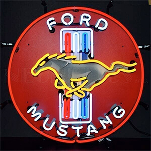 Ford Mustang Red 24-Inch Neon Sign