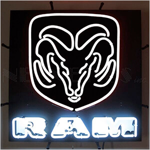 Dodge Ram White 24-Inch Neon Sign