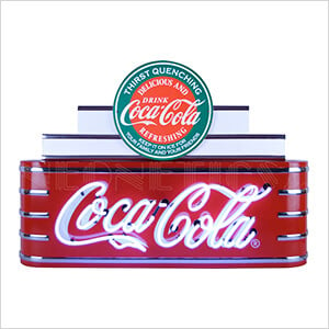 Theater Marquee Art Deco Coca-Cola Evergreen Neon Sign in Steel Can
