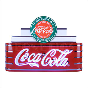 Theater Marquee Art Deco Coca-Cola Evergreen Neon Sign in Steel Can