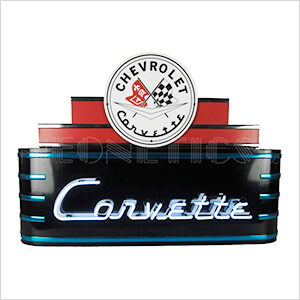 Theater Marquee Art Deco Corvette Neon Sign in Steel Can