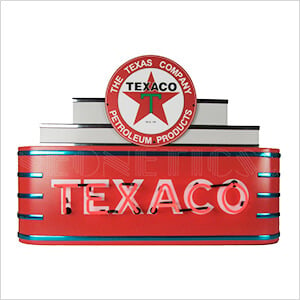 Theater Marquee Art Deco Texaco Motor Oil Neon Sign in Steel Can