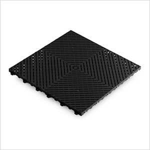 Ribtrax Smooth Pro Jet Black Garage Floor Tile (6-Pack)