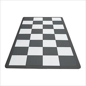 Diamondtrax Home Motorcycle Garage Floor Tile Mat (Jet Black / Arctic White)