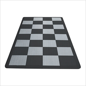 Diamondtrax Home Motorcycle Garage Floor Tile Mat (Jet Black / Slate Grey)