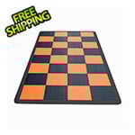 Swisstrax Diamondtrax Home Motorcycle Garage Floor Tile Mat (Jet Black / Tropical Orange)