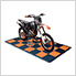 Diamondtrax Home Motorcycle Garage Floor Tile Mat (Jet Black / Tropical Orange)