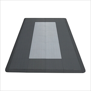 Diamondtrax Home Motorcycle Garage Floor Tile Mat (Jet Black / Slate Grey)