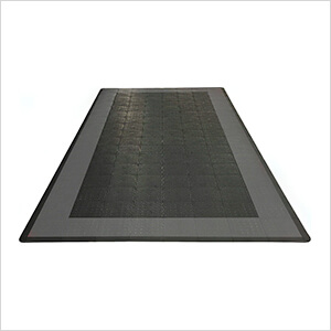 Diamondtrax Home Single Car Garage Floor Tile Mat (Jet Black / Slate Grey)