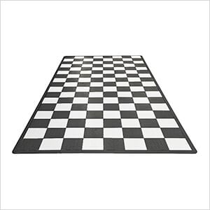 Diamondtrax Home Single Car Garage Floor Tile Mat (Jet Black / Arctic White)