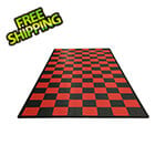 Swisstrax Diamondtrax Home Single Car Garage Floor Tile Mat (Jet Black / Racing Red)