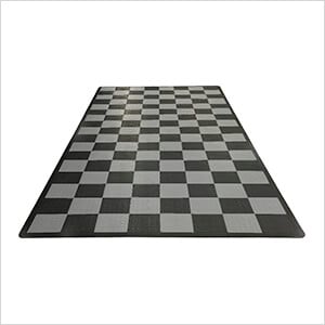 Diamondtrax Home Single Car Garage Floor Tile Mat (Jet Black / Slate Grey)