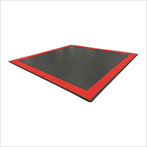 Diamondtrax Home Two Car Garage Floor Tile Mat (Jet Black / Racing Red)