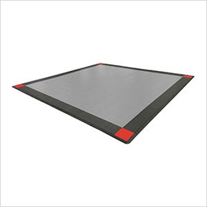 Diamondtrax Home Two Car Garage Floor Tile Mat (Pearl Silver / Jet Black / Racing Red)