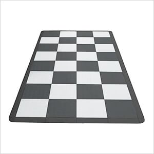 Motorcycle Garage Floor Tile Mat (Black / White)