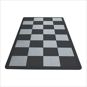Motorcycle Garage Floor Tile Mat / Pad (Black / Grey)