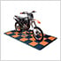 Motorcycle Garage Floor Tile Mat (Black / Orange)