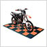 Motorcycle Garage Floor Tile Mat / Pad (Black / Orange)