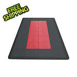 Speedway Tile Motorcycle Garage Floor Tile Mat / Pad (Black / Red)