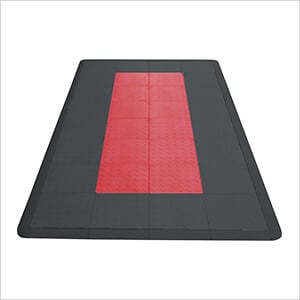 Motorcycle Garage Floor Tile Mat / Pad (Black / Red)