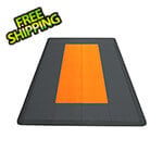 Speedway Tile Motorcycle Garage Floor Mat (Black / Orange)