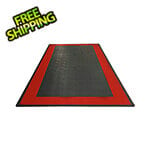 Speedway Tile Single Car Garage Floor Mat (Black / Red)