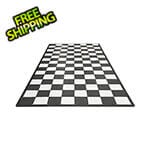 Speedway Tile Single Car Garage Floor Tile Mat / Pad (Black / White)