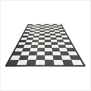 Single Car Garage Floor Tile Mat (Black / White)