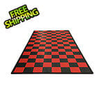 Speedway Tile Single Car Garage Floor Tile Mat / Pad (Black / Red)