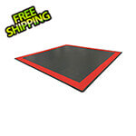 Speedway Tile Two Car Garage Floor Tile Mat / Pad (Black / Red)