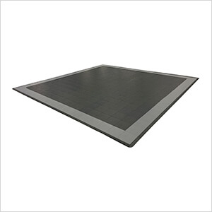 Two Car Garage Floor Tile Mat / Pad (Black / Grey)