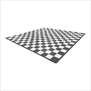 Two Car Garage Floor Tile Mat (Black / White)